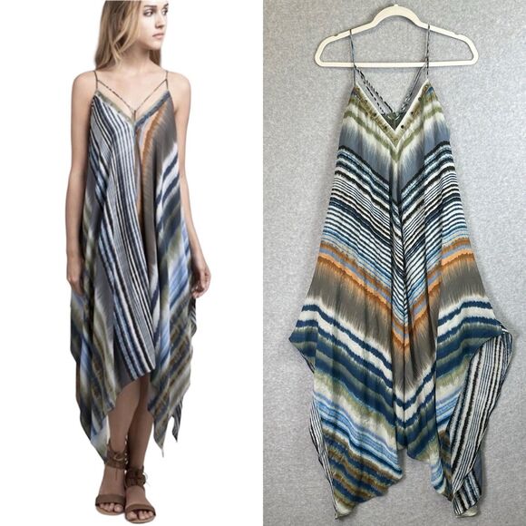 Moon River Anthropologie Boho Hanky Hem Hippie Handkerchief Dress Beach Size‎ M - Picture 1 of 10